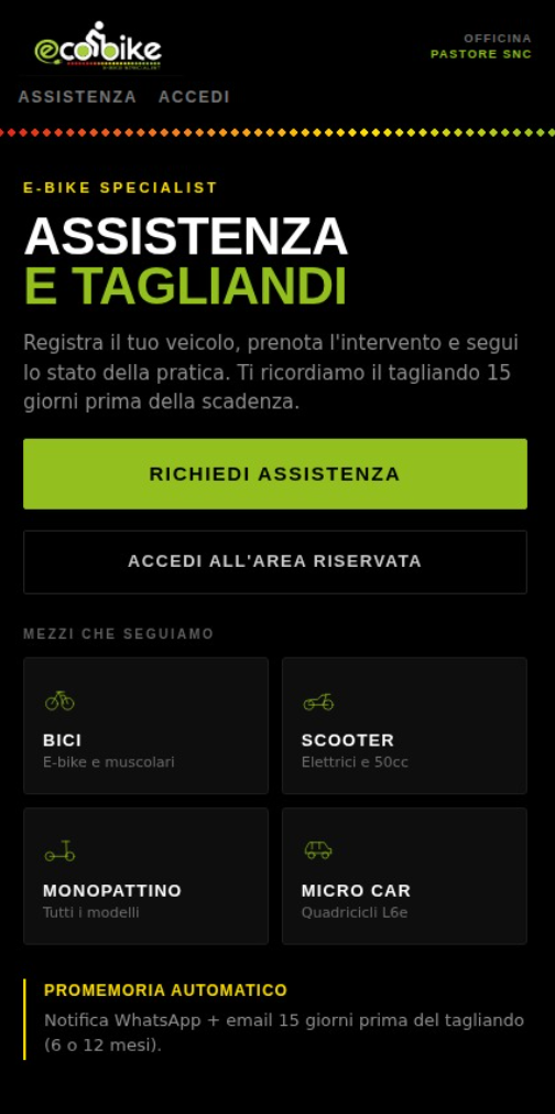 App di assistenza veicoli: descrizione del guasto nella procedura guidata